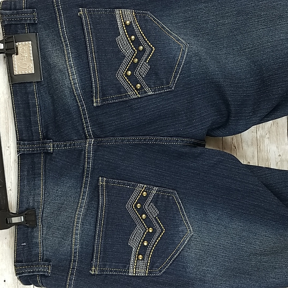 Garty, 0211, Blue Jeans, with embellishments on back pockets, Sz 20 - Picture 9 of 12
